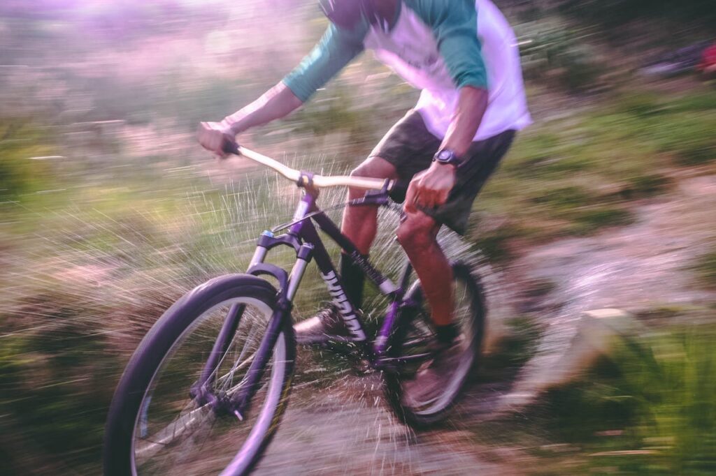 A person on a mountain bike