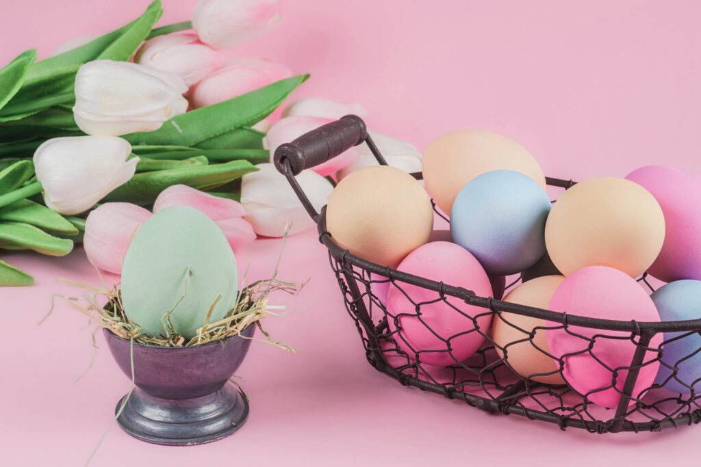 A basket of Easter eggs