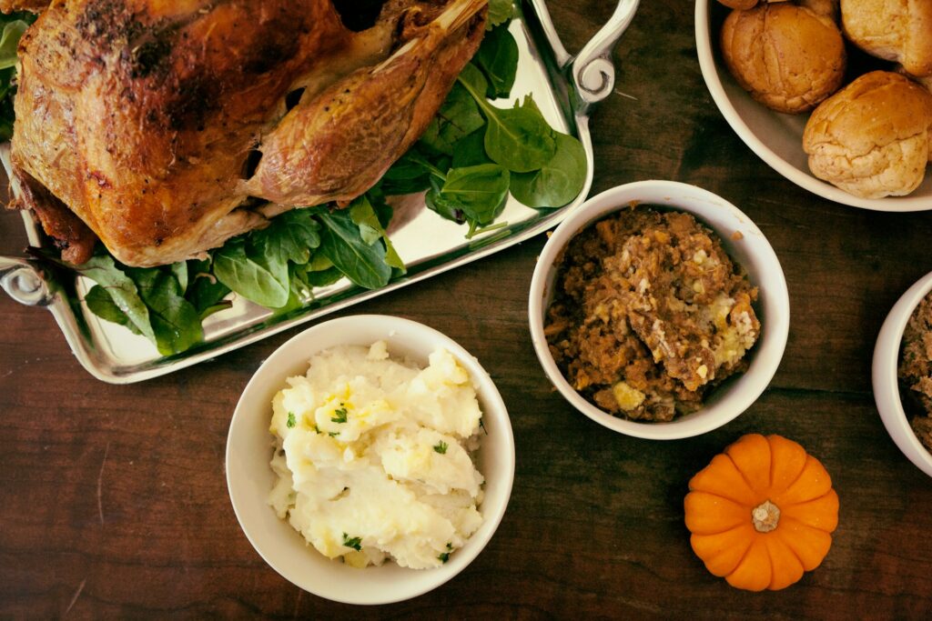 Thanksgiving dinner with sides