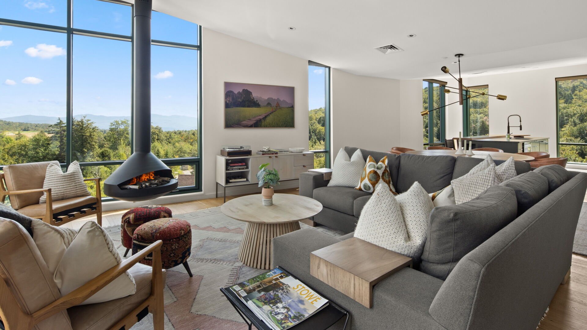 Living area in one of our Stowe vacation rentals